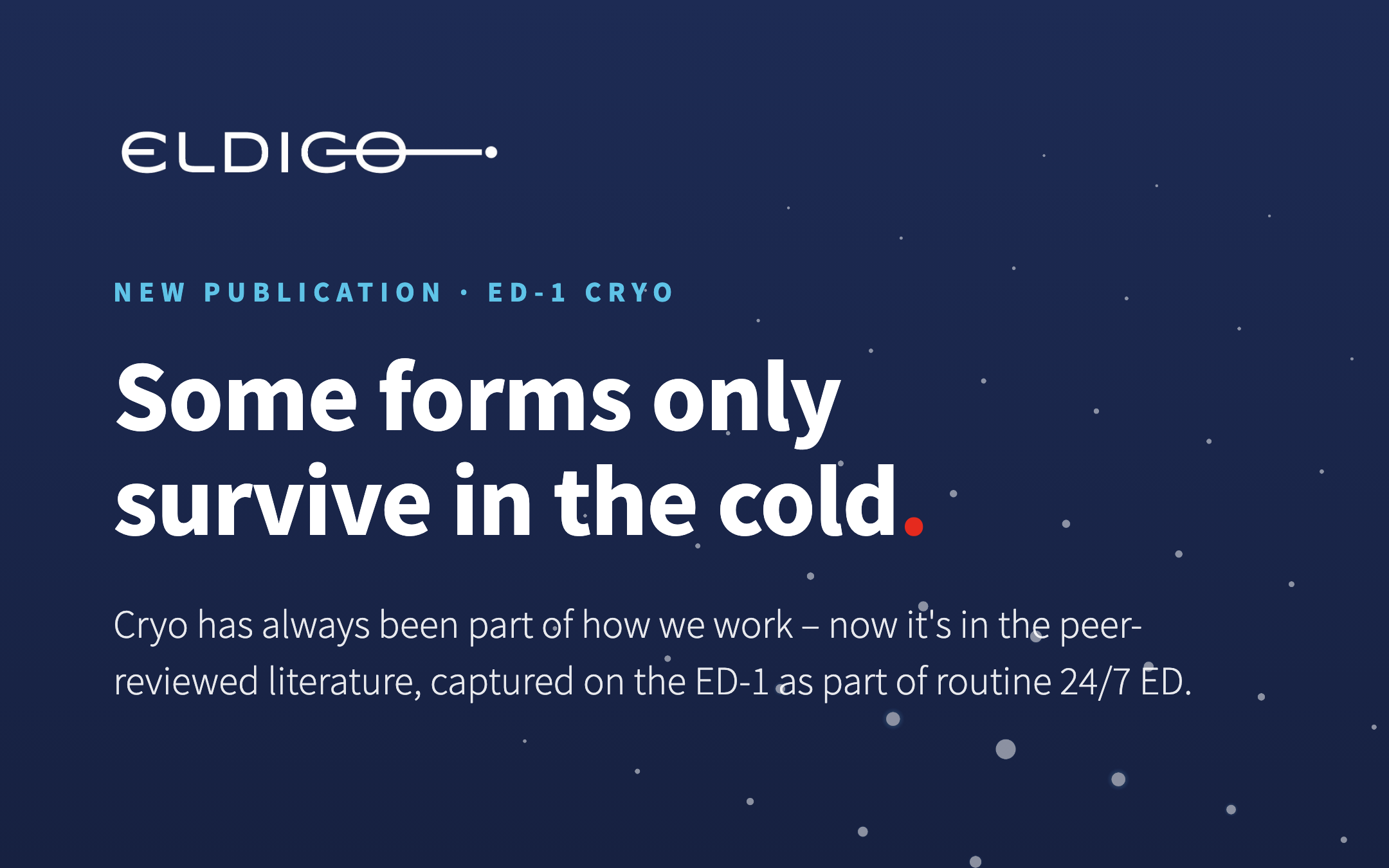 Some forms only survive in the cold – new ELDICO publication, cryo 3D ED on the ED-1